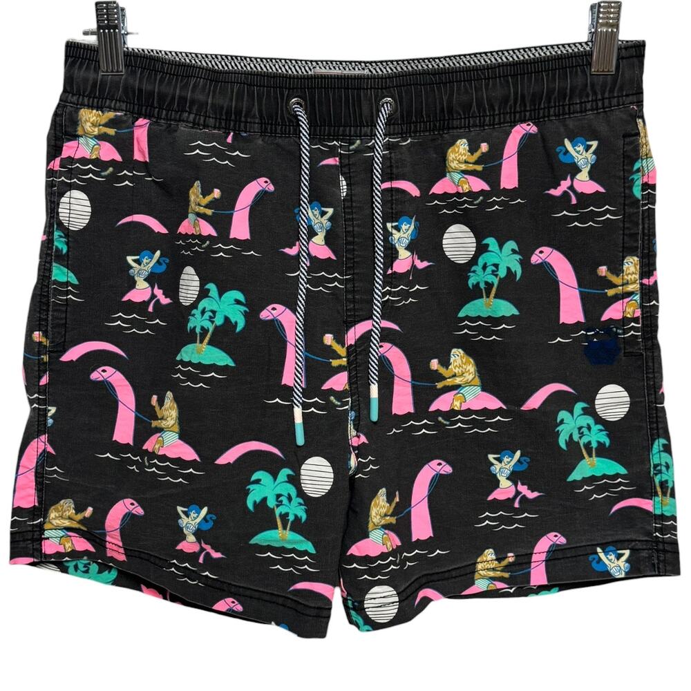 Party Pants Swim Trunks Loch Ness Monster Hybrid Shorts Black Medium